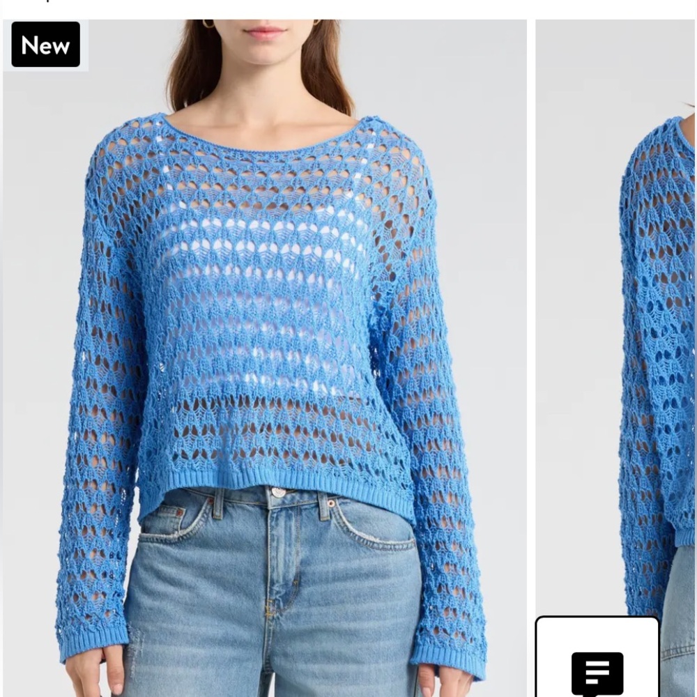 Divided Sky Blue Open-Knit Sweater - Picture 2 of 11